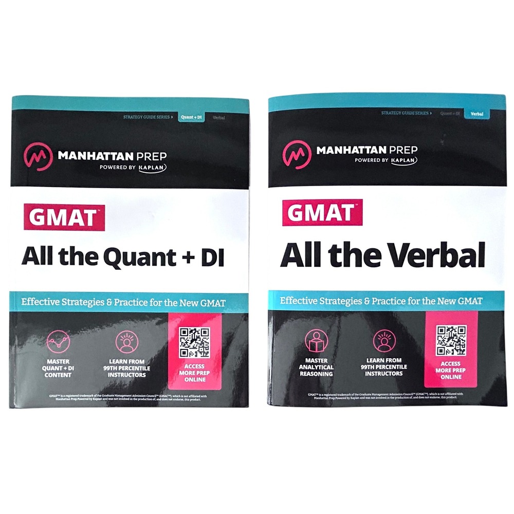 Manhattan Prep GMAT All the Quant DI & All the Verbal Strategy Guide Set 2 Books